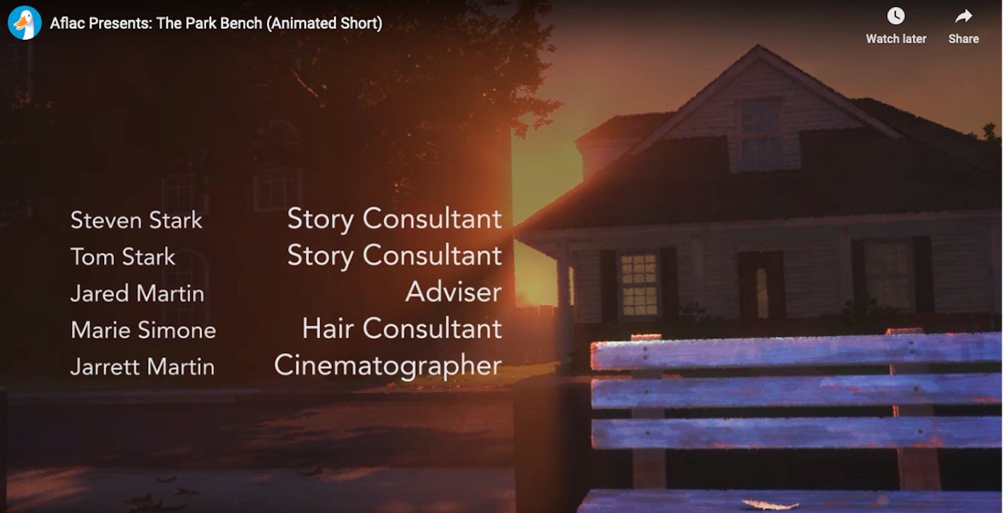 Steven Stark credited as story consultant on The Park Bench